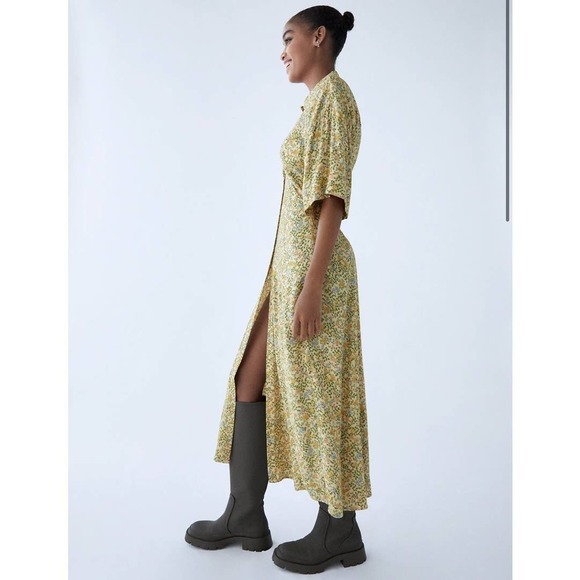 NWT Zara Gorgeous new Printed Floral Shirt Midi Dress Zara.price is firm - Picture 3 of 8